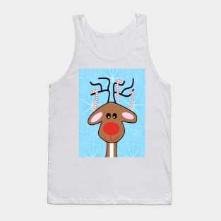 RED Nose Reindeer Christmas Tank Top